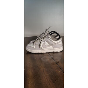 Nike Dunk Low Shoes Womens Size 7.5 White Light Gray Leather Sneakers DD1503-116